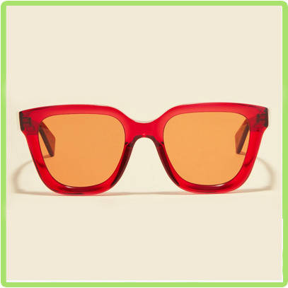 red frames with yellow lenses